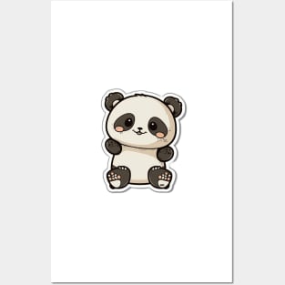 Cute Little Happy Panda Smiling Posters and Art